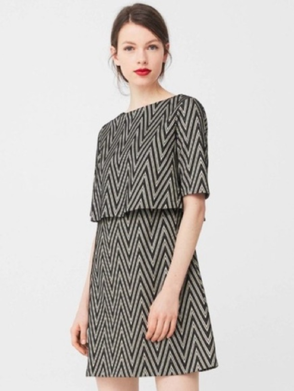 NWT Mango Black & Metallic Gold Mini Dress